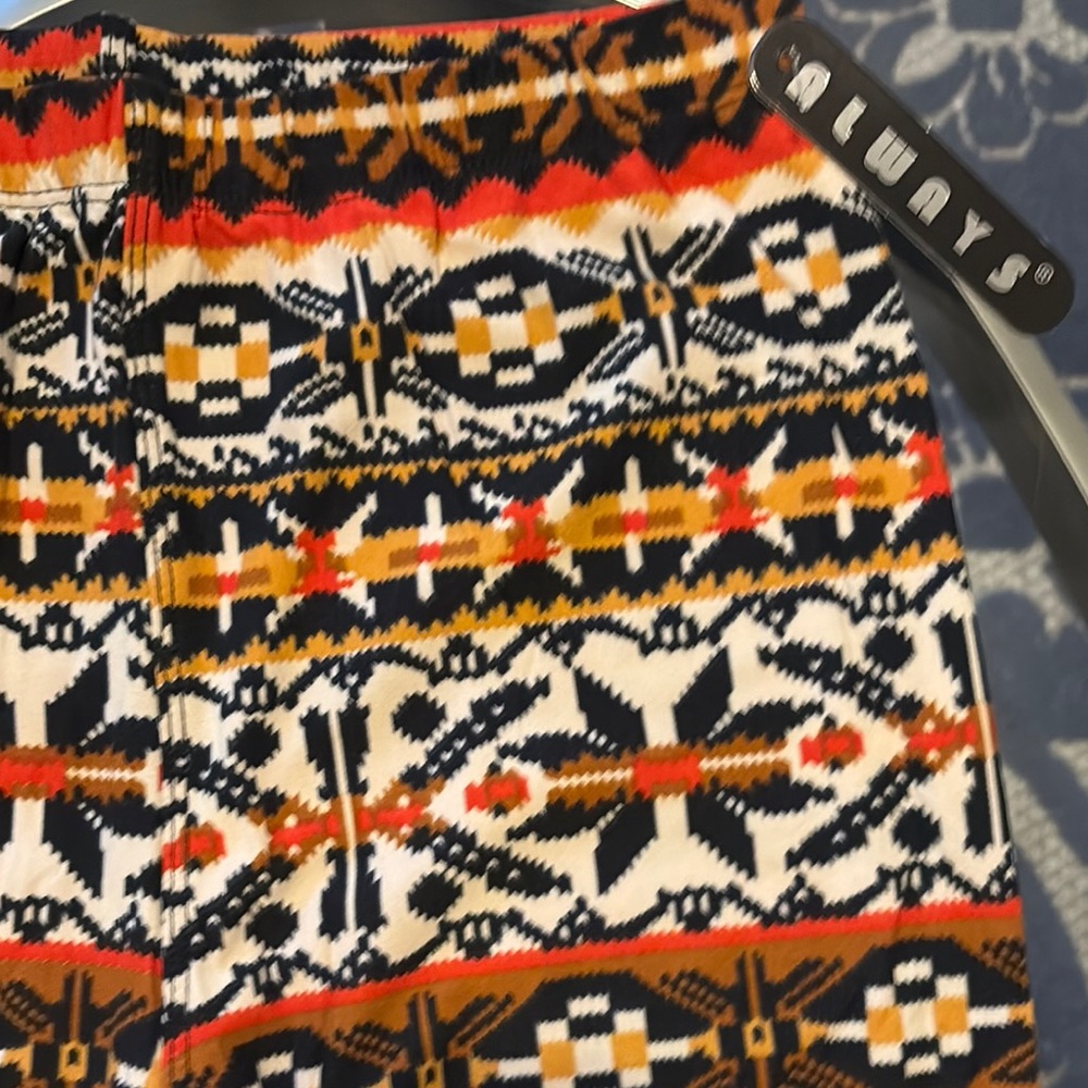 Always Geometric Patterned Leggings - Orange, Black, White